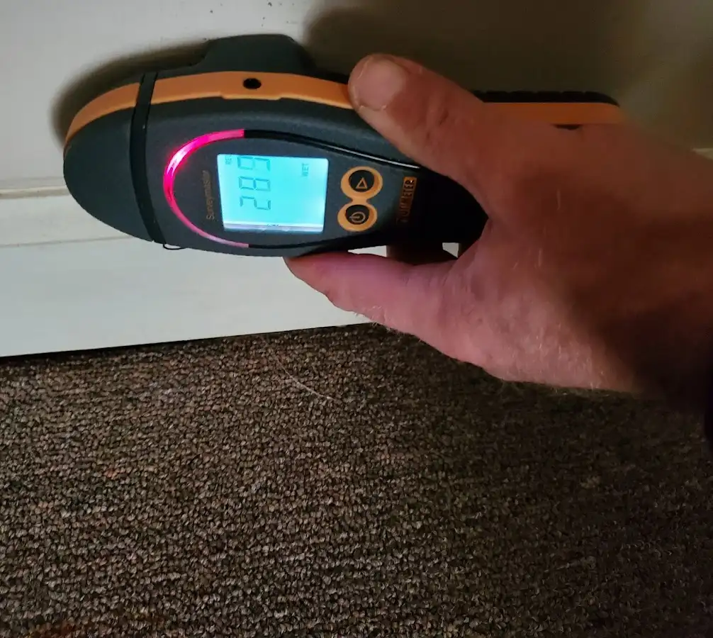 Moisture detection at baseboard during Mold Inspection & Testing in Lantana